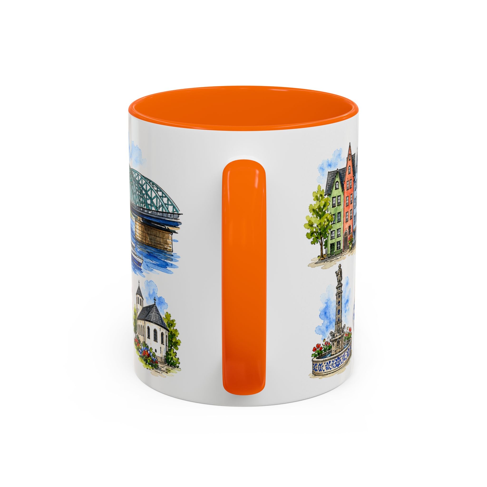 Cologne Illustrated Travel Mug | City Souvenir Accent Coffee Mug | 11oz 15oz Ceramic Cup