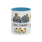 Baltimore Illustrated Travel Mug | City Souvenir Accent Coffee Mug | 11oz 15oz Ceramic Cup