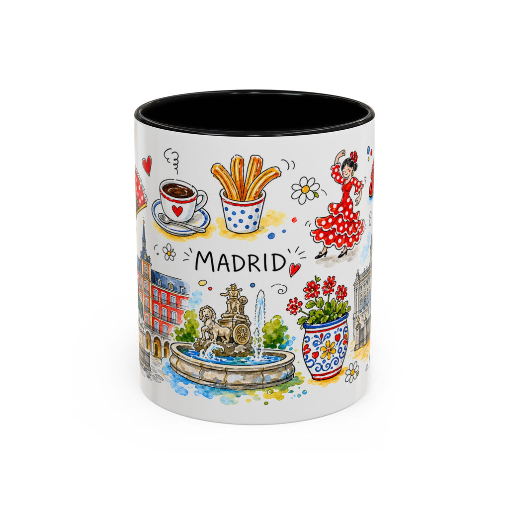 Madrid Travel Mug | European City Souvenir Accent Coffee Mug | 11oz 15oz Ceramic Cup