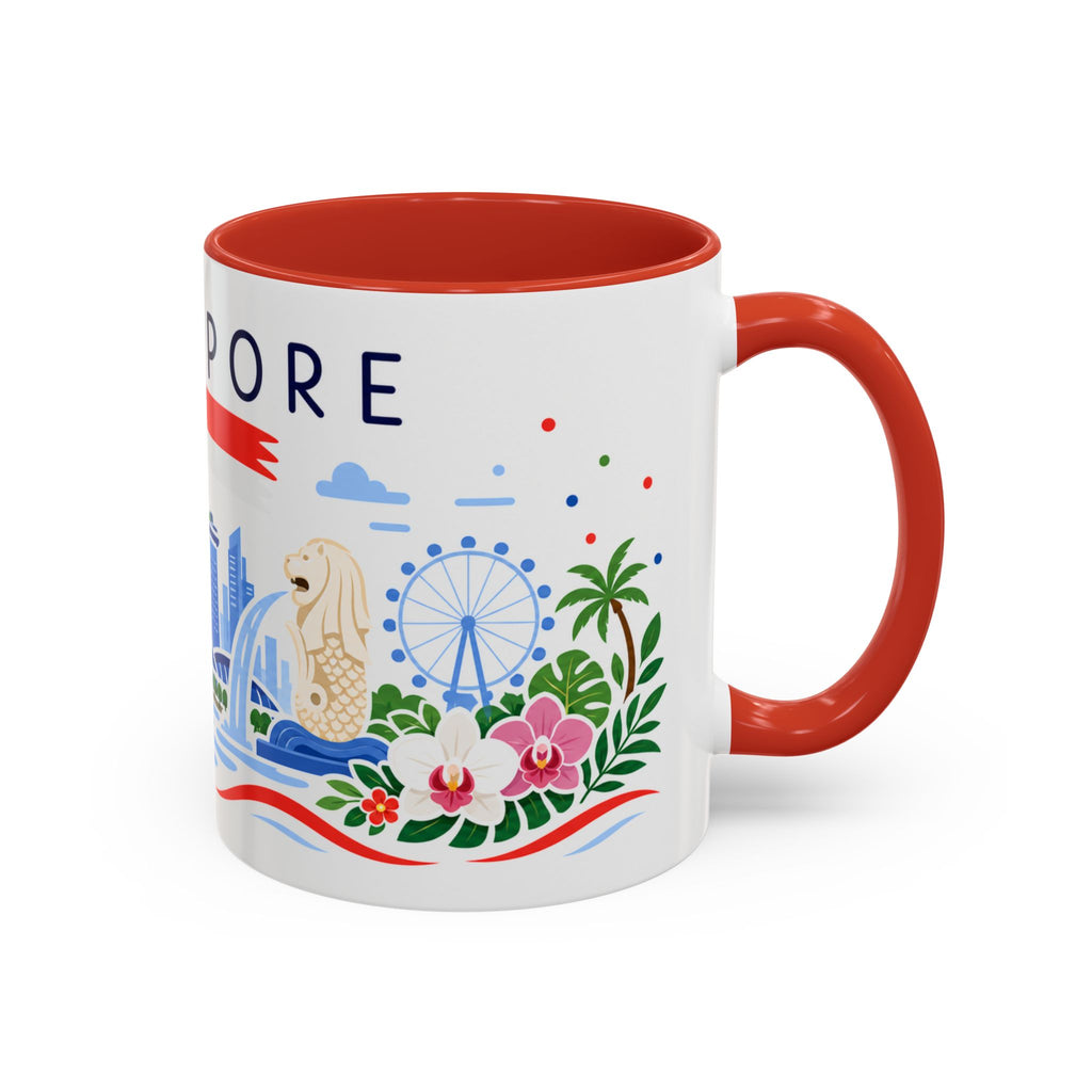 Singapore Coffee Mug | Travel Souvenir Accent Mug | Country Gift Ceramic Cup 11oz 15oz