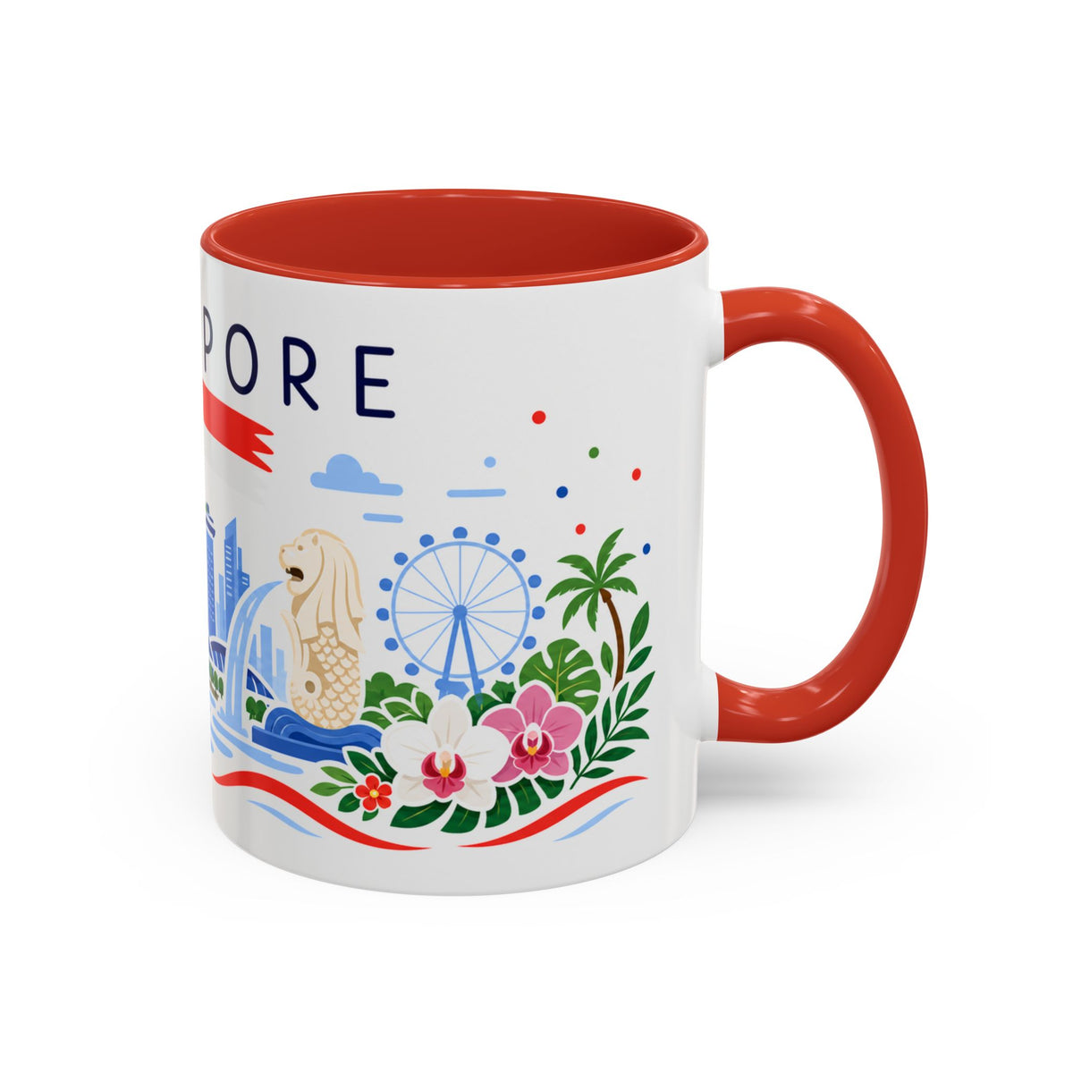 Singapore Coffee Mug | Travel Souvenir Accent Mug | Country Gift Ceramic Cup 11oz 15oz