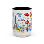 Paris Travel Mug | European City Souvenir Accent Coffee Mug | 11oz 15oz Ceramic Cup