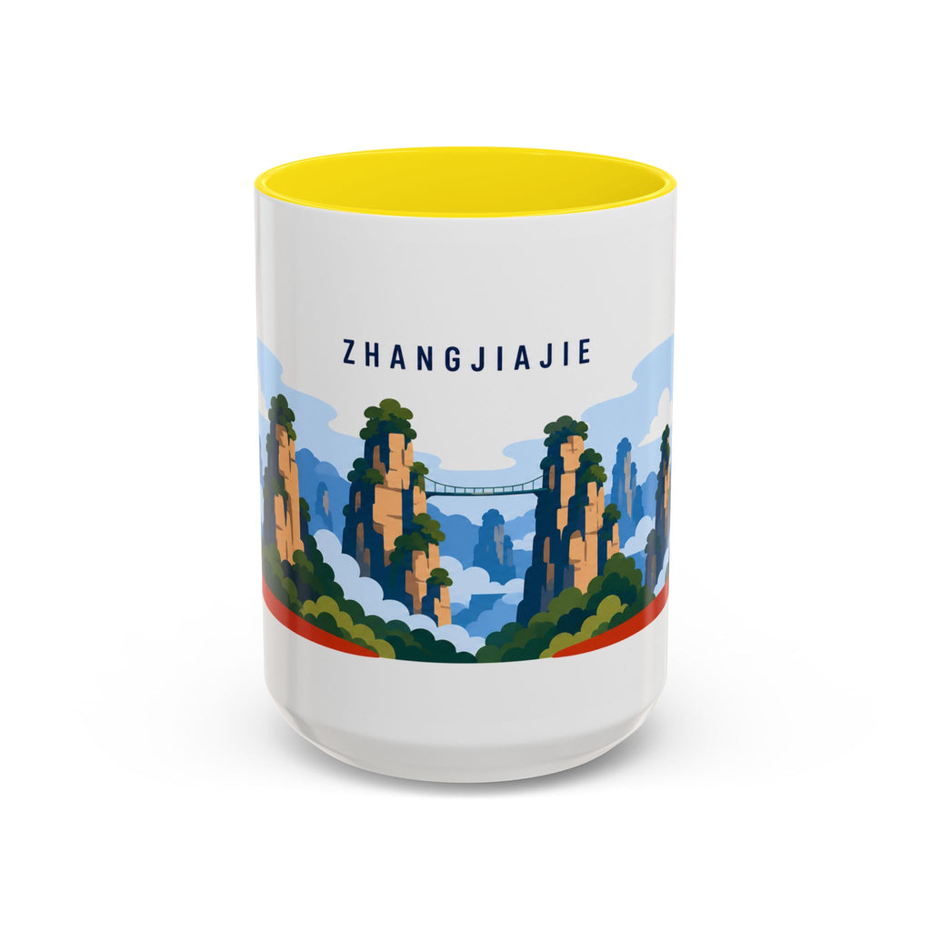 Zhangjiajie Coffee Mug | Travel Destination Souvenir Gift | Accent Color Ceramic 11oz 15oz