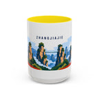 Zhangjiajie Coffee Mug | Travel Destination Souvenir Gift | Accent Color Ceramic 11oz 15oz