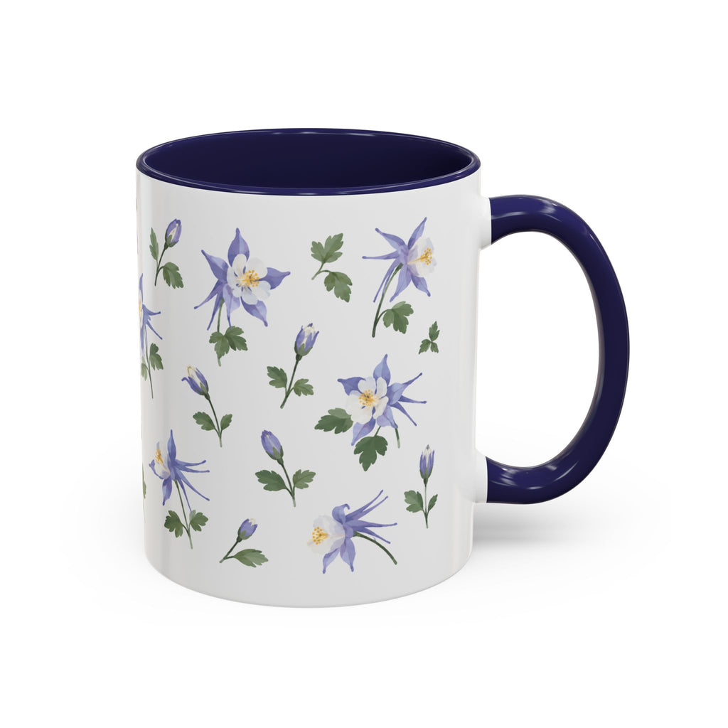 Colorado Rocky Mountain columbine Mug, State Flower Floral Coffee Cup, 11oz Botanical Gift