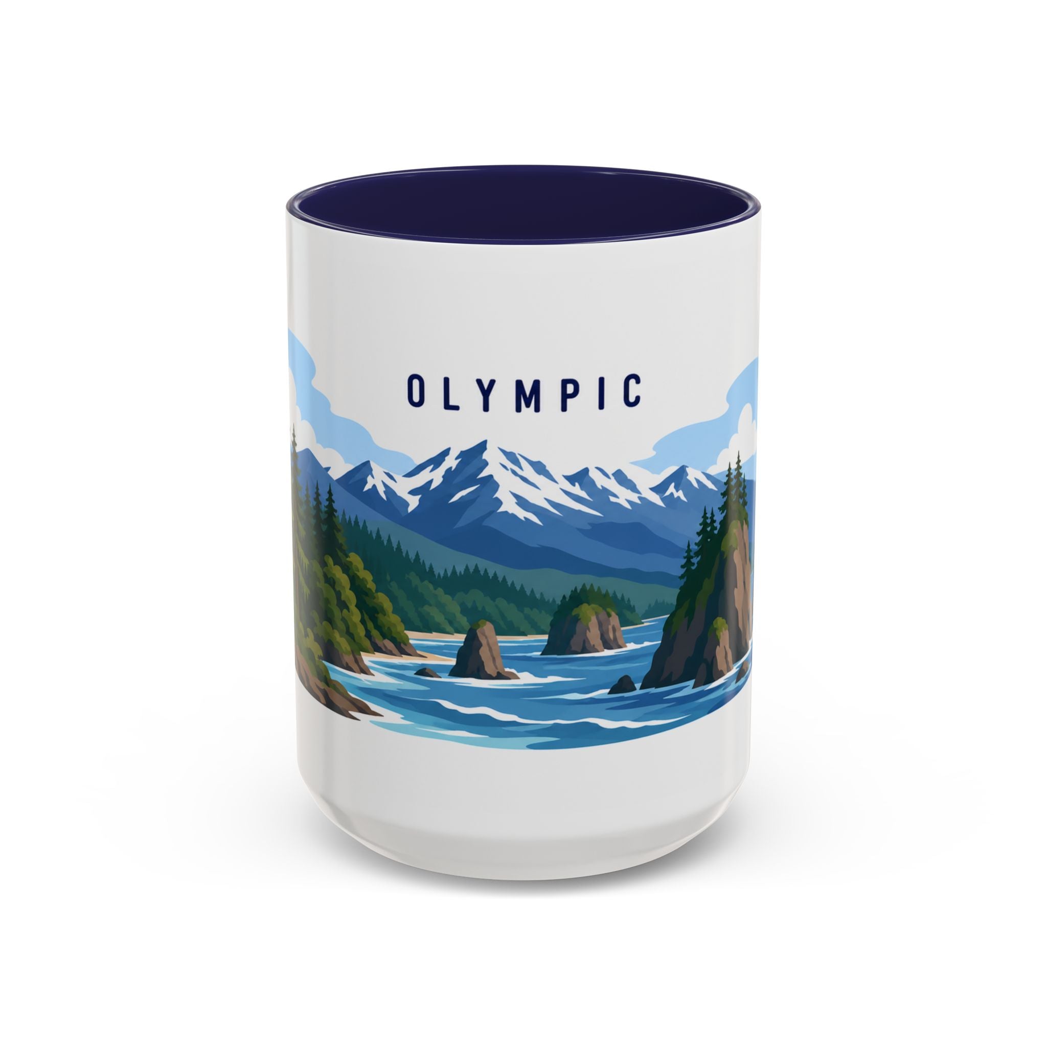Olympic National Park Coffee Mug | Solid Color Block Park Souvenir | 11oz 15oz Accent Mug