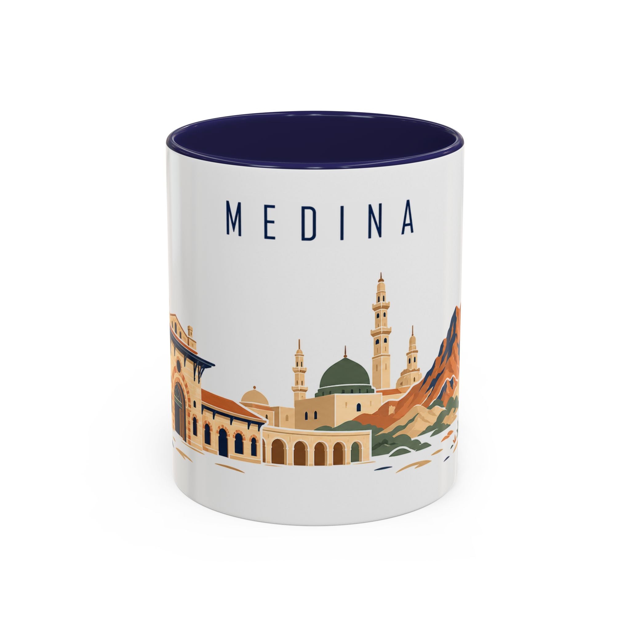 Medina Coffee Mug | Saudi Arabia Travel Souvenir | Porcelain Decal City Gift | 11oz 15oz Accent Mug
