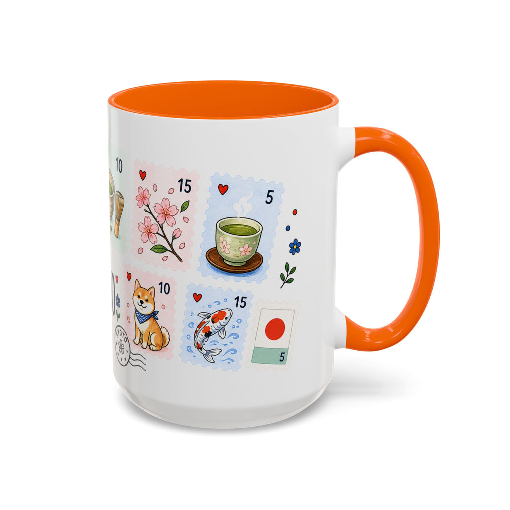 Kyoto Coffee Mug | Postage Stamp Collage Mug | Travel Souvenir Accent Cup 11oz 15oz