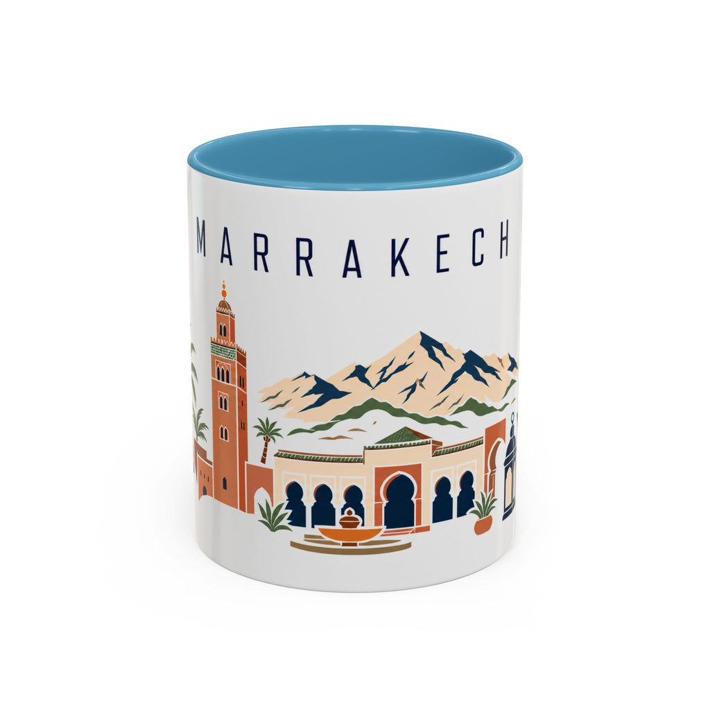 Marrakech Coffee Mug | Morocco Travel Souvenir | Porcelain Decal City Gift | 11oz 15oz Accent Mug