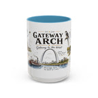 Gateway Arch National Park Coffee Mug | Missouri St. Louis Landmark Gift | Accent Color Ceramic 11oz 15oz