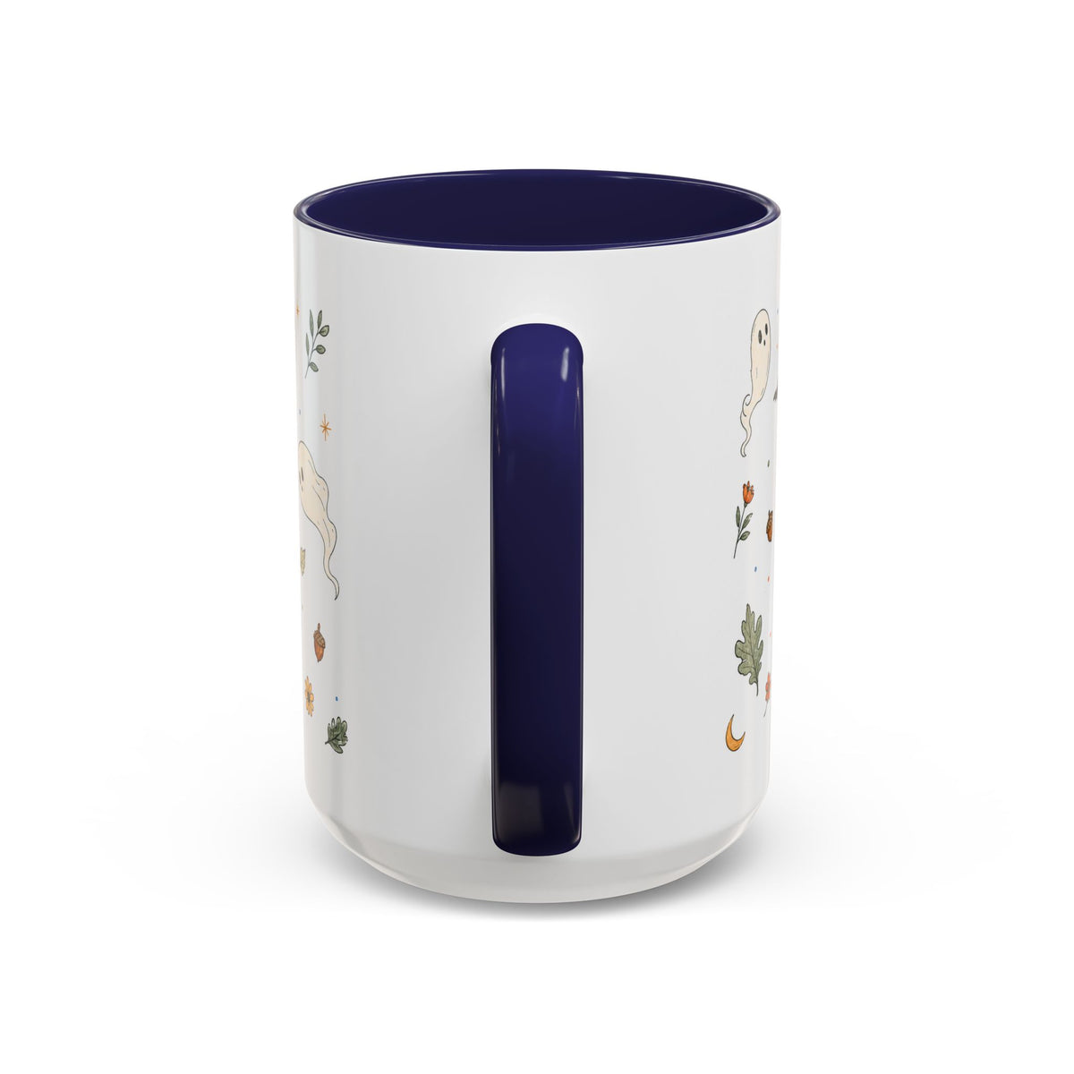 Floral Pumpkin Halloween Mug | Friendly Ghost Watercolor Gift | Accent Cup 11oz 15oz