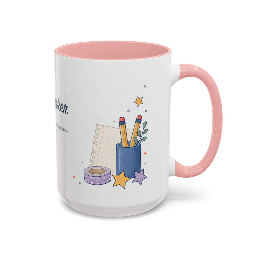 Personalized Teacher Mug | Custom Name Notebook Coffee Cup | Back to School Gift 11oz 15oz