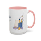 Personalized Teacher Mug | Custom Name Notebook Coffee Cup | Back to School Gift 11oz 15oz