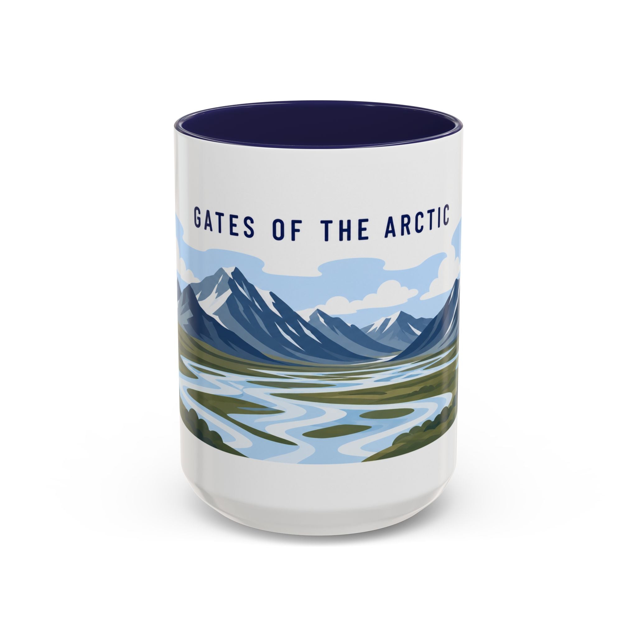 Gates of the Arctic National Park Coffee Mug | Solid Color Block Park Souvenir | 11oz 15oz Accent Mug