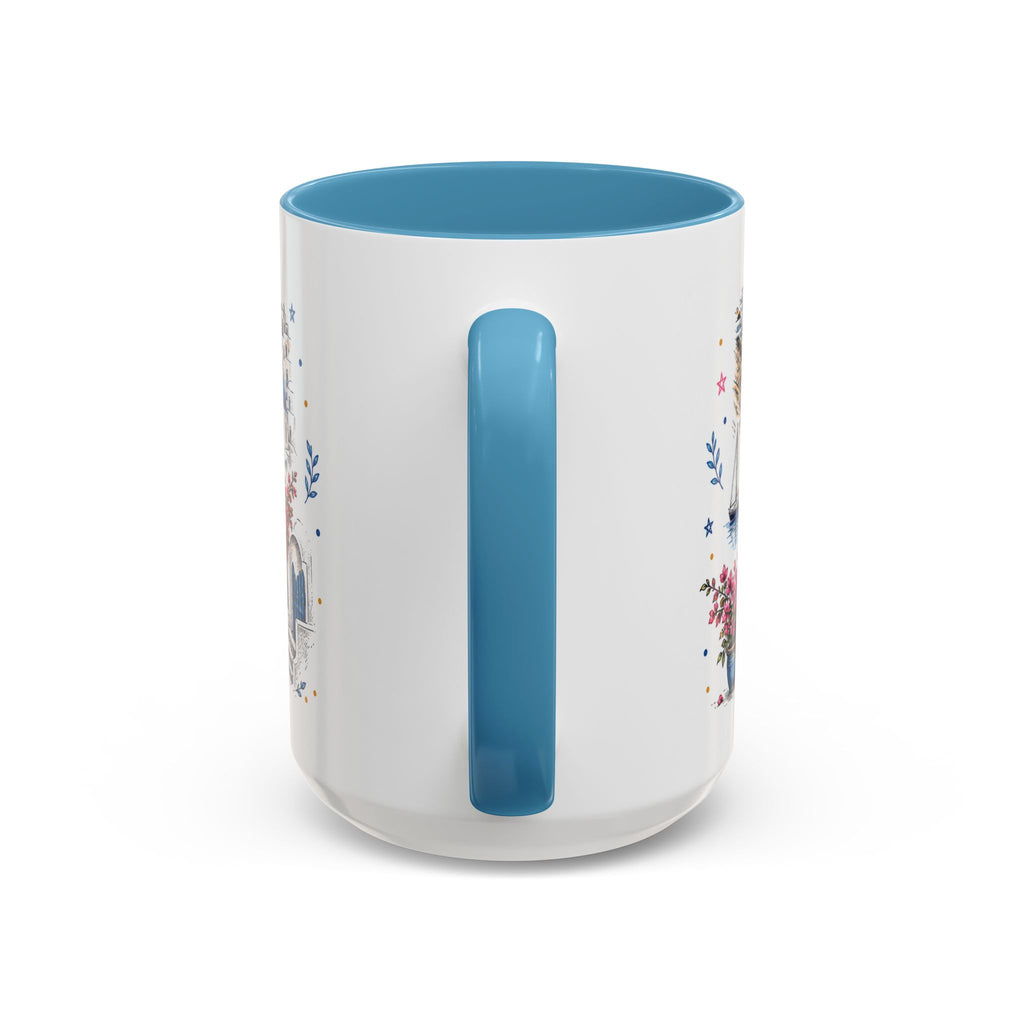 Santorini Coffee Mug | Travel Destination Souvenir Gift | Accent Color Ceramic 11oz 15oz