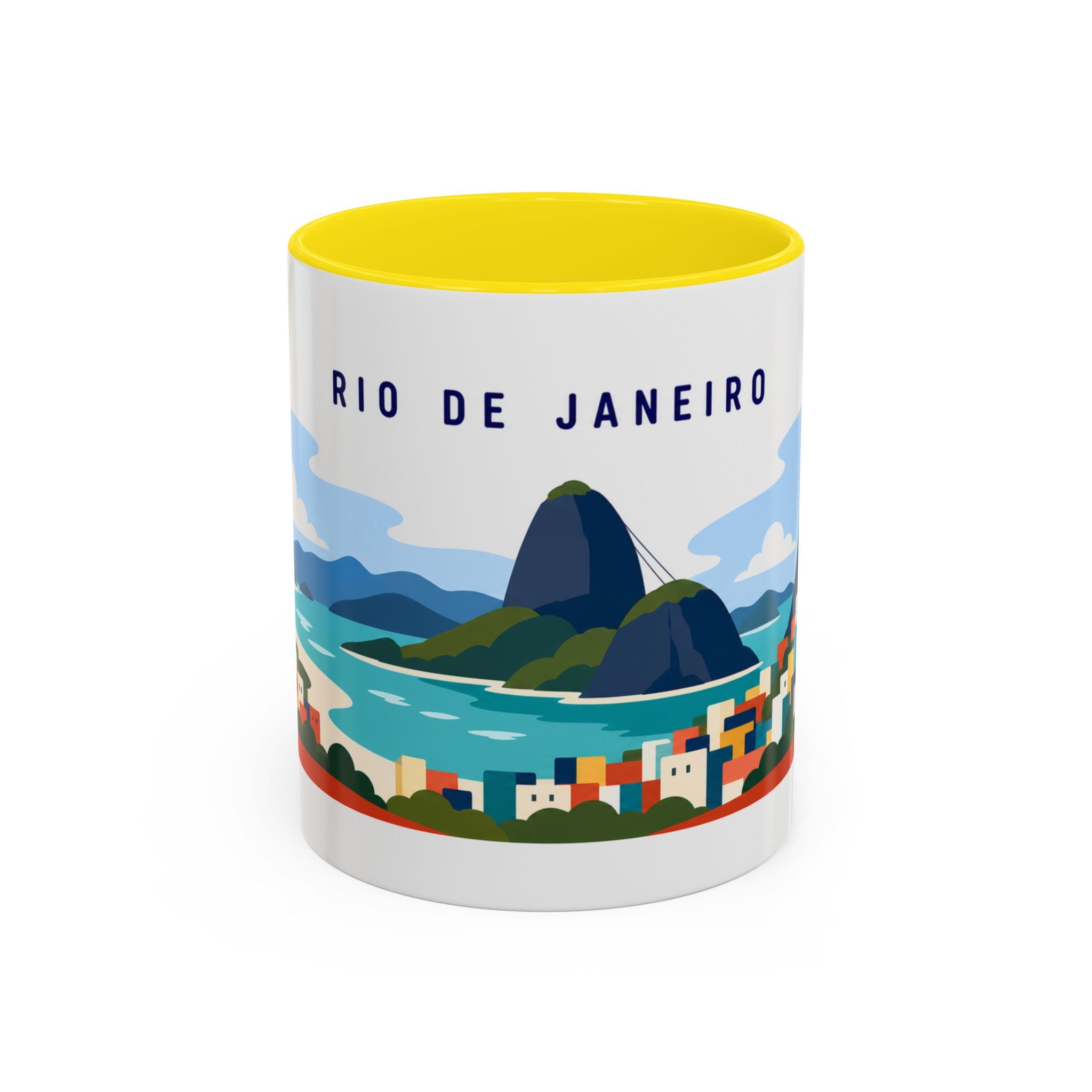 Rio de Janeiro Coffee Mug | Travel Destination Souvenir Gift | Accent Color Ceramic 11oz 15oz