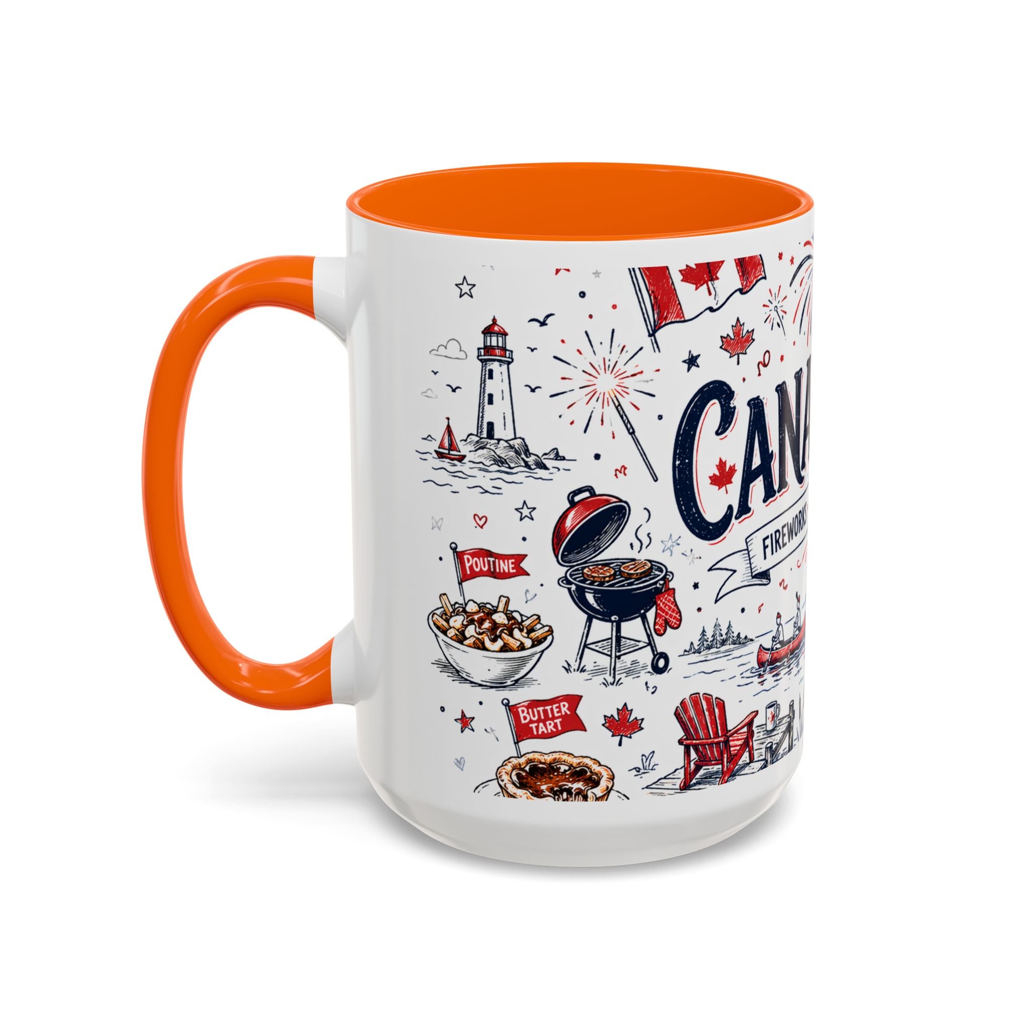 Canada Day Coffee Mug | Canadian Pride Gift | Accent Color Ceramic 11oz 15oz