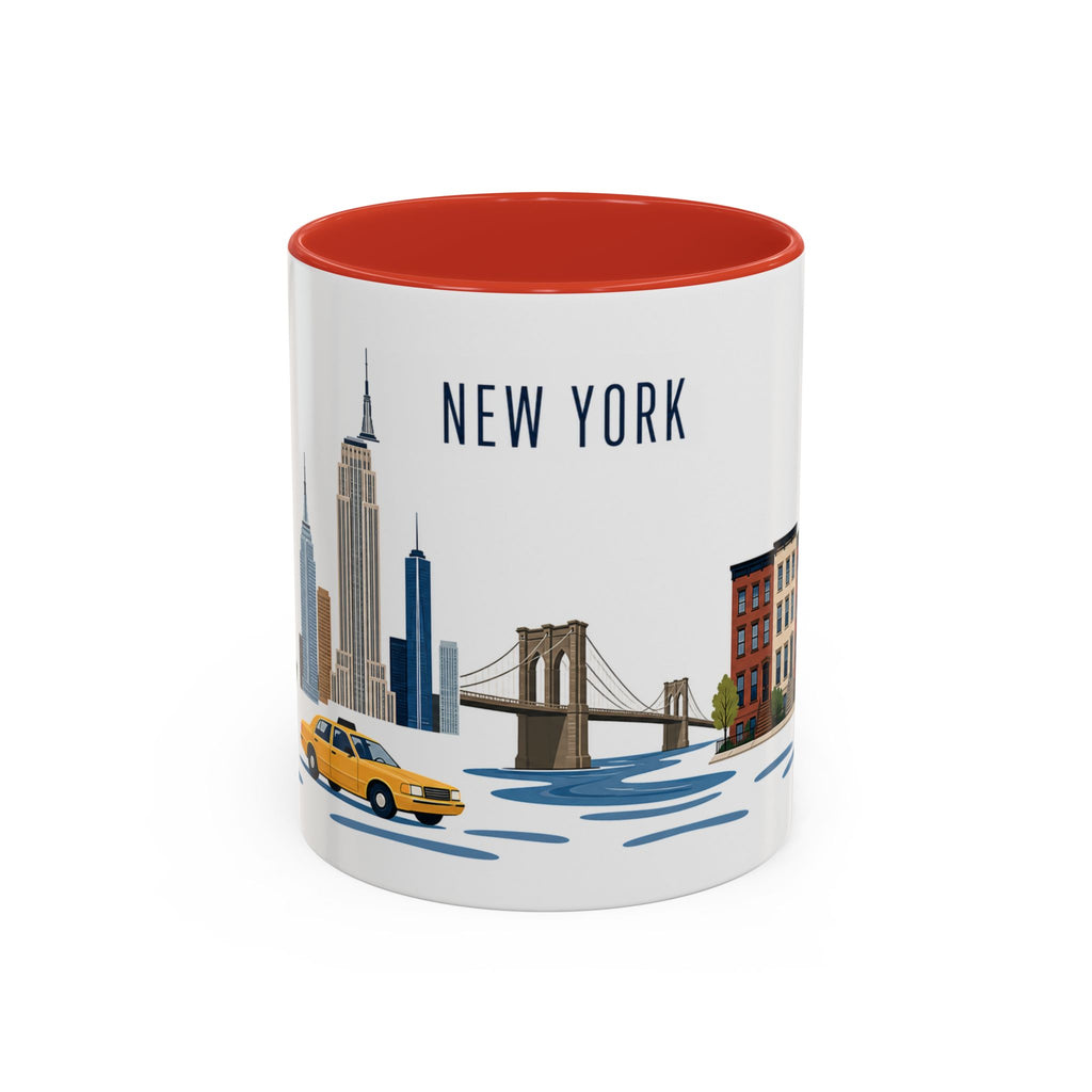New York Coffee Mug | United States Travel Souvenir | Porcelain Decal City Gift | 11oz 15oz Accent Mug