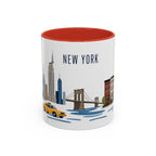 New York Coffee Mug | United States Travel Souvenir | Porcelain Decal City Gift | 11oz 15oz Accent Mug