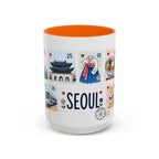 Seoul Coffee Mug | Postage Stamp Collage Mug | Travel Souvenir Accent Cup 11oz 15oz