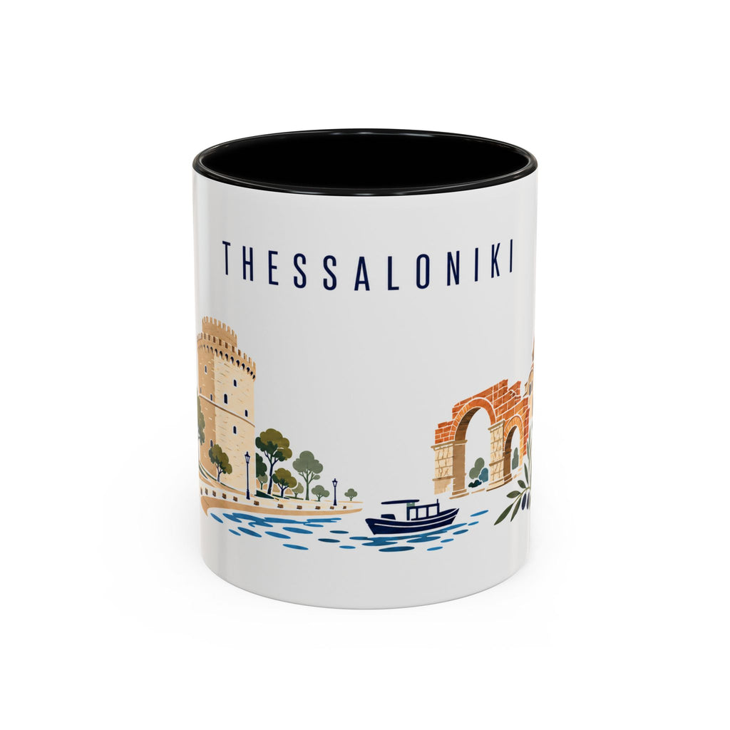 Thessaloniki Coffee Mug | Greece Travel Souvenir | Porcelain Decal City Gift | 11oz 15oz Accent Mug