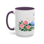 Libra Zodiac Coffee Mug | Scales and Rose Design | Astrology Birthday Gift | 11 oz 15 oz Ceramic Accent Mug
