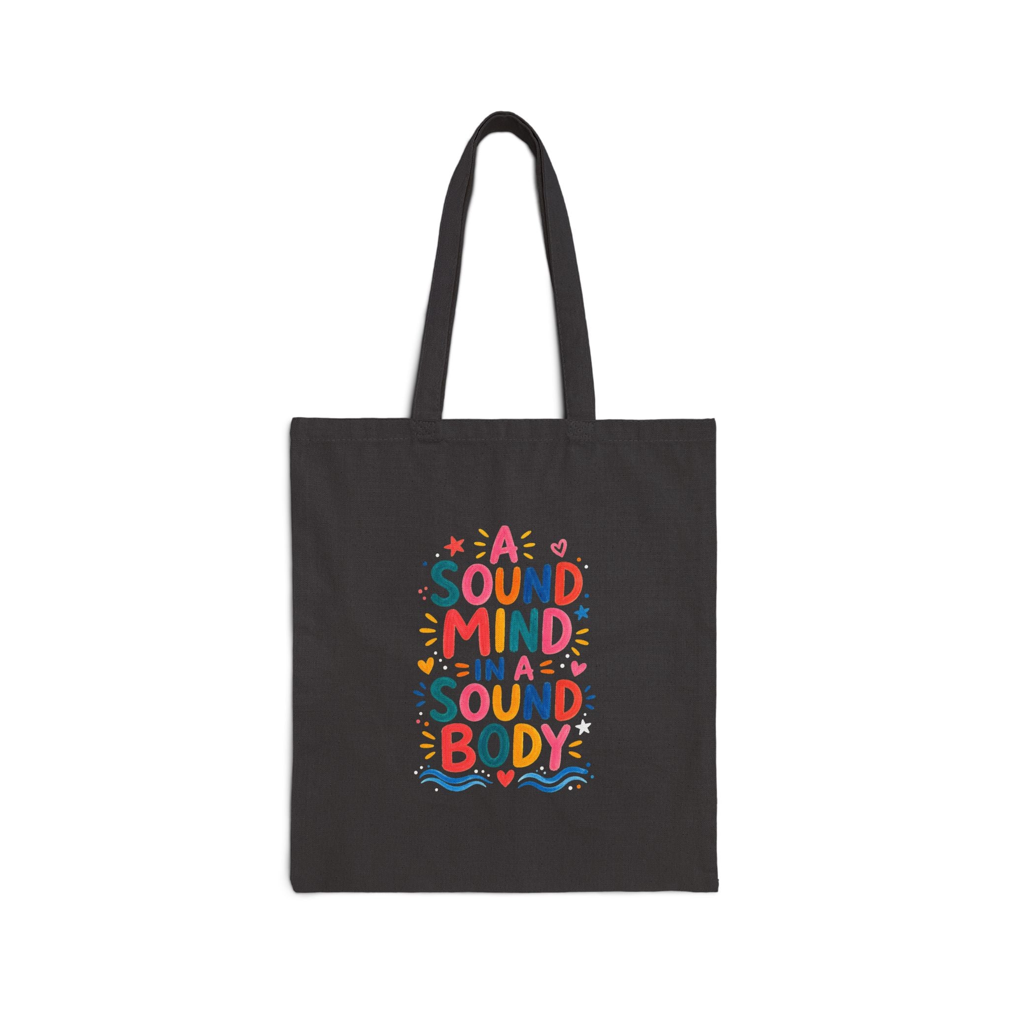 A Sound Mind In A Sound Body Tote Bag | Ancient Wisdom Quote Canvas Bag | Colorful Philosophy Gift