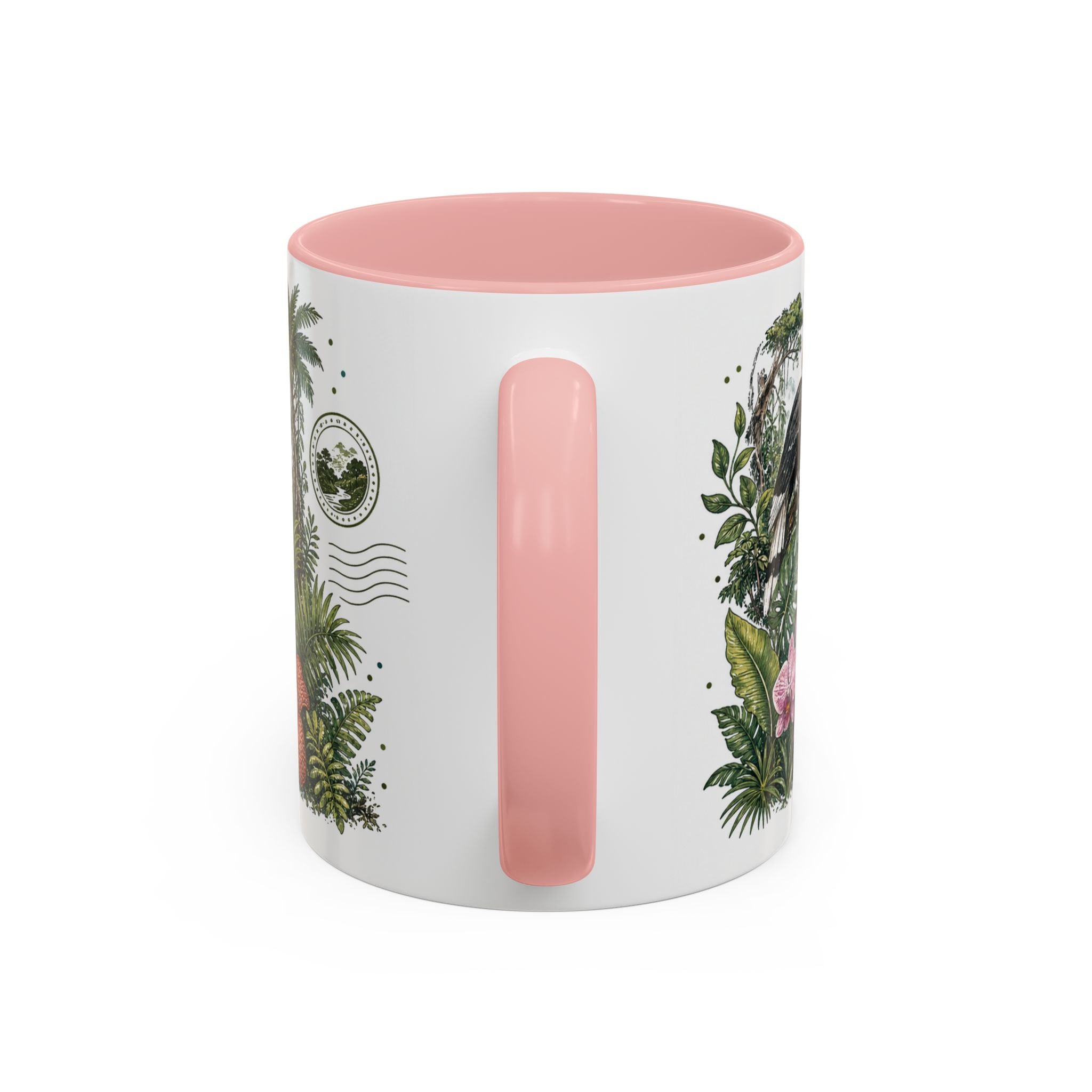 Borneo Rainforest Coffee Mug | Travel Destination Souvenir Gift | Accent Color Ceramic 11oz 15oz