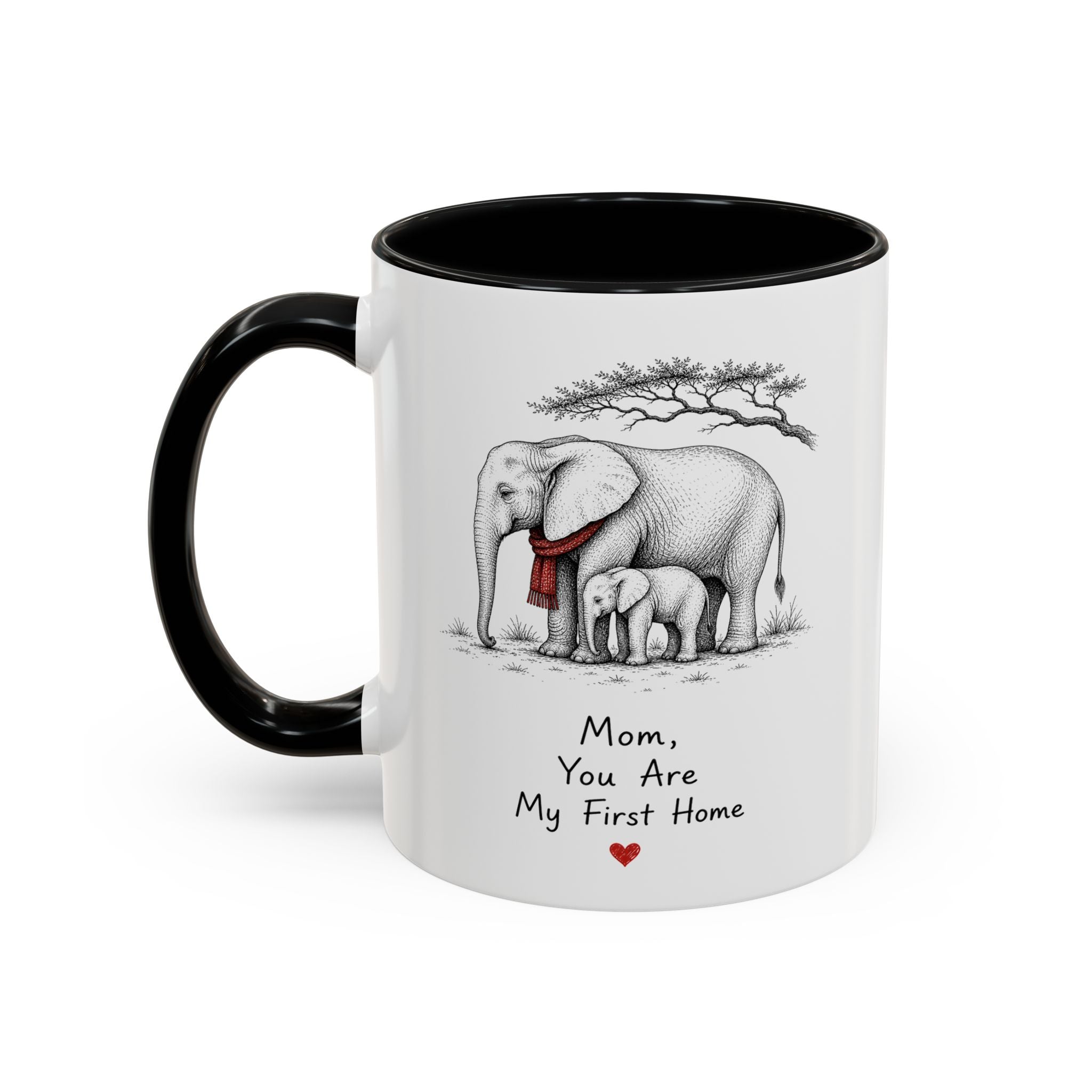 Elephant Mom Coffee Mug | First Home Forever Heart | Mother's Day Gift