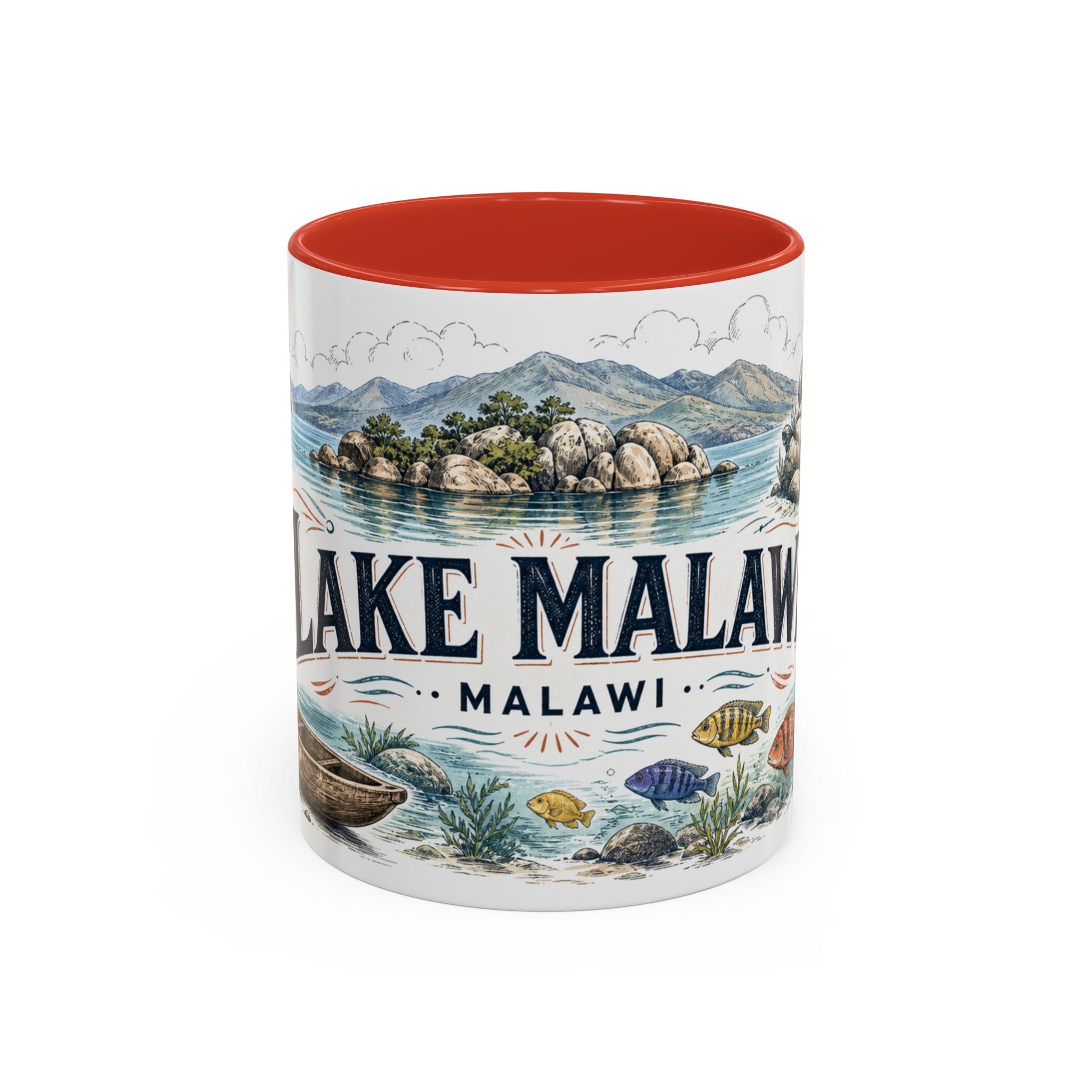Lake Malawi Mug, Malawi Travel Souvenir, Bucket List Gift, Accent Ceramic Coffee Mug 11oz 15oz
