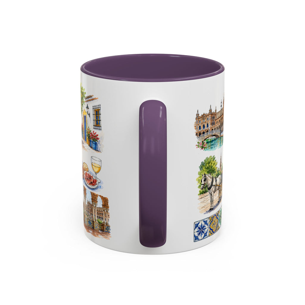 Seville Illustrated Travel Mug | City Souvenir Accent Coffee Mug | 11oz 15oz Ceramic Cup