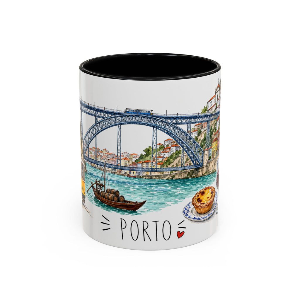 Porto Illustrated Travel Mug | City Souvenir Accent Coffee Mug | 11oz 15oz Ceramic Cup