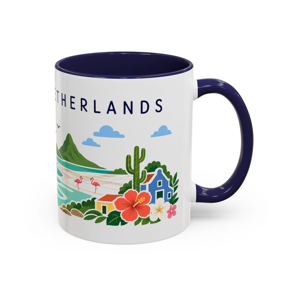 Caribbean Netherlands Coffee Mug | Travel Souvenir Accent Mug | Country Gift Ceramic Cup 11oz 15oz
