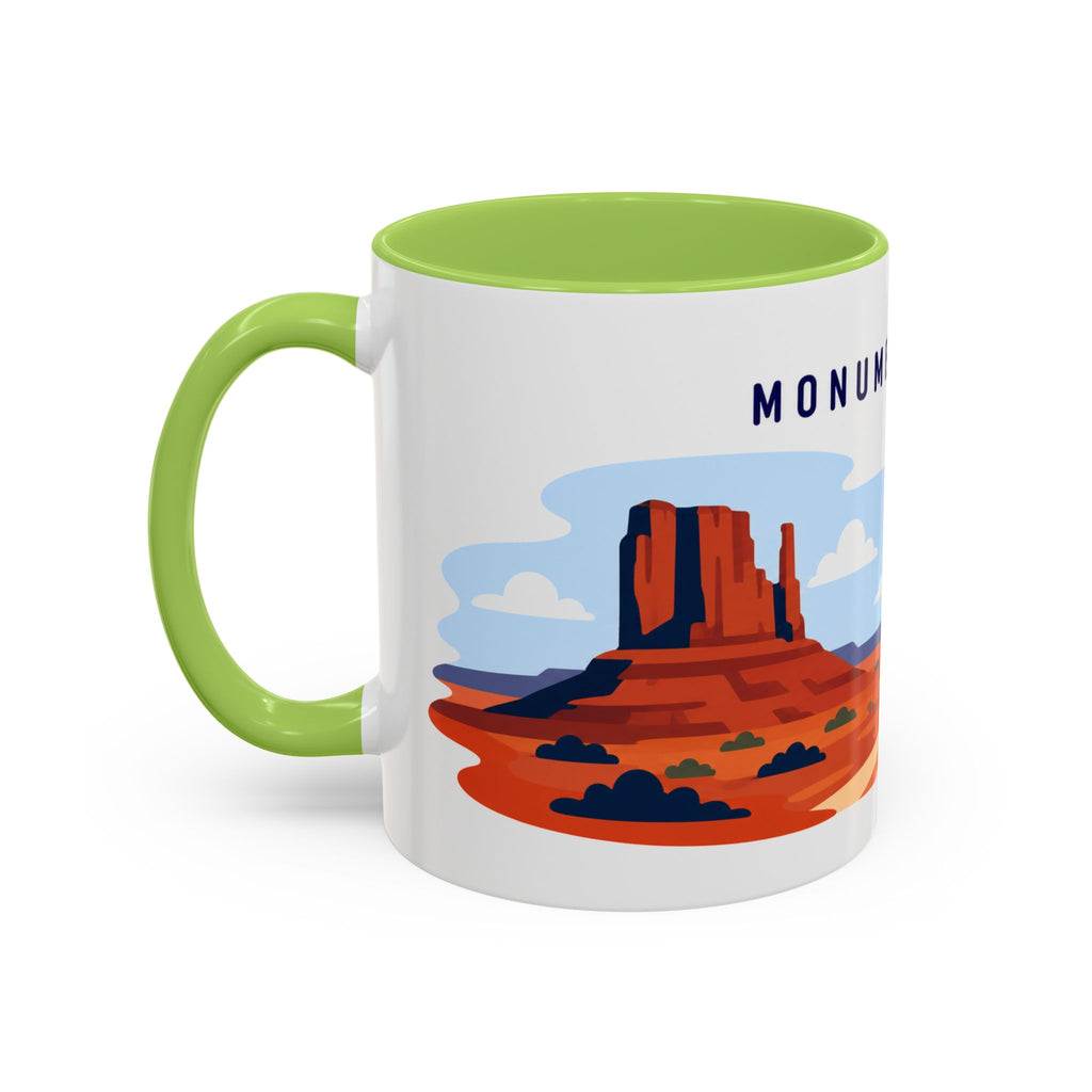 Monument Valley Coffee Mug | Travel Destination Souvenir Gift | Accent Color Ceramic 11oz 15oz
