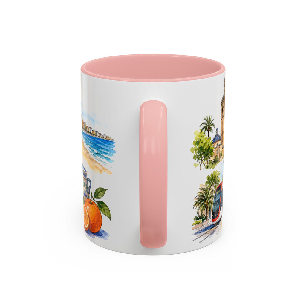 Valencia Illustrated Travel Mug | City Souvenir Accent Coffee Mug | 11oz 15oz Ceramic Cup