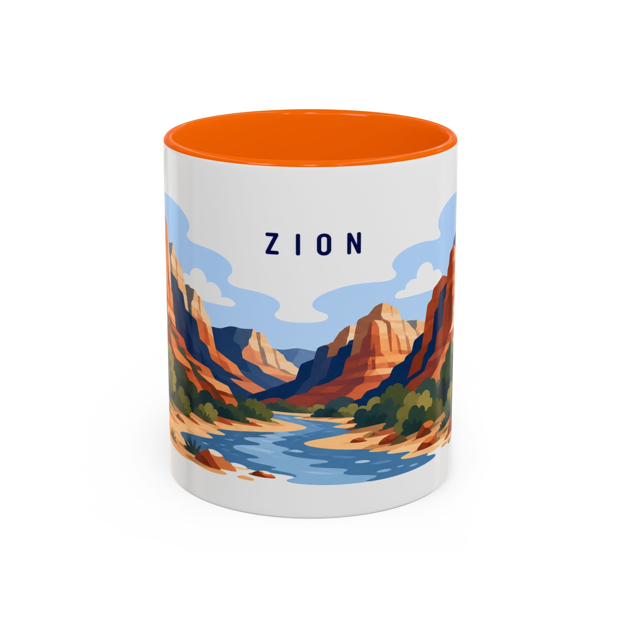 Zion National Park Coffee Mug | Solid Color Block Park Souvenir | 11oz 15oz Accent Mug