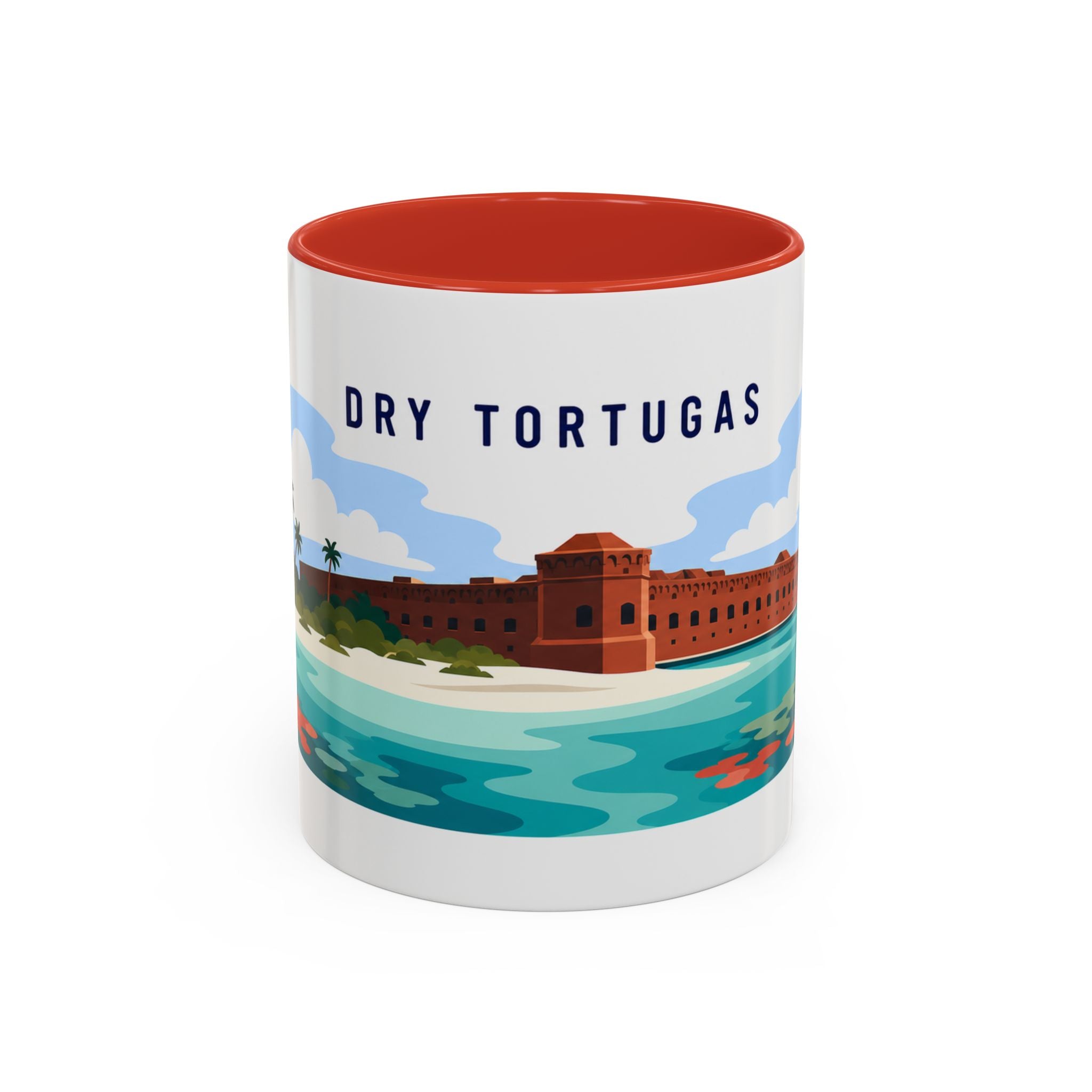 Dry Tortugas National Park Coffee Mug | Solid Color Block Park Souvenir | 11oz 15oz Accent Mug