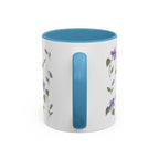 Rhode Island Violet Mug, State Flower Floral Coffee Cup, 11oz Botanical Gift