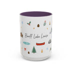 Banff Lake Louise Christmas Mug | Watercolor Travel Souvenir | Holiday Gift | Accent Ceramic Coffee Cup 11oz 15oz