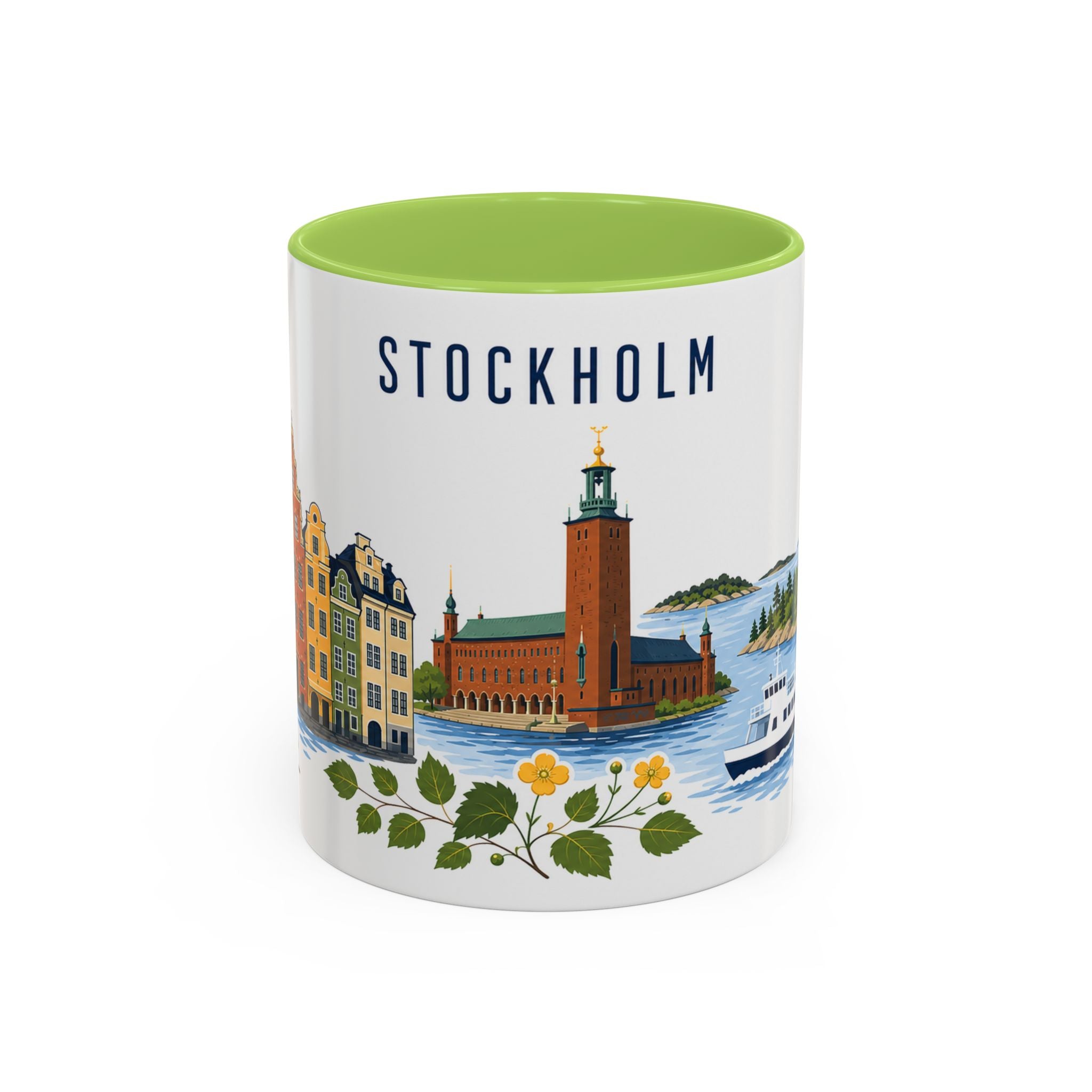 Stockholm Coffee Mug | Sweden Travel Souvenir | Porcelain Decal City Gift | 11oz 15oz Accent Mug