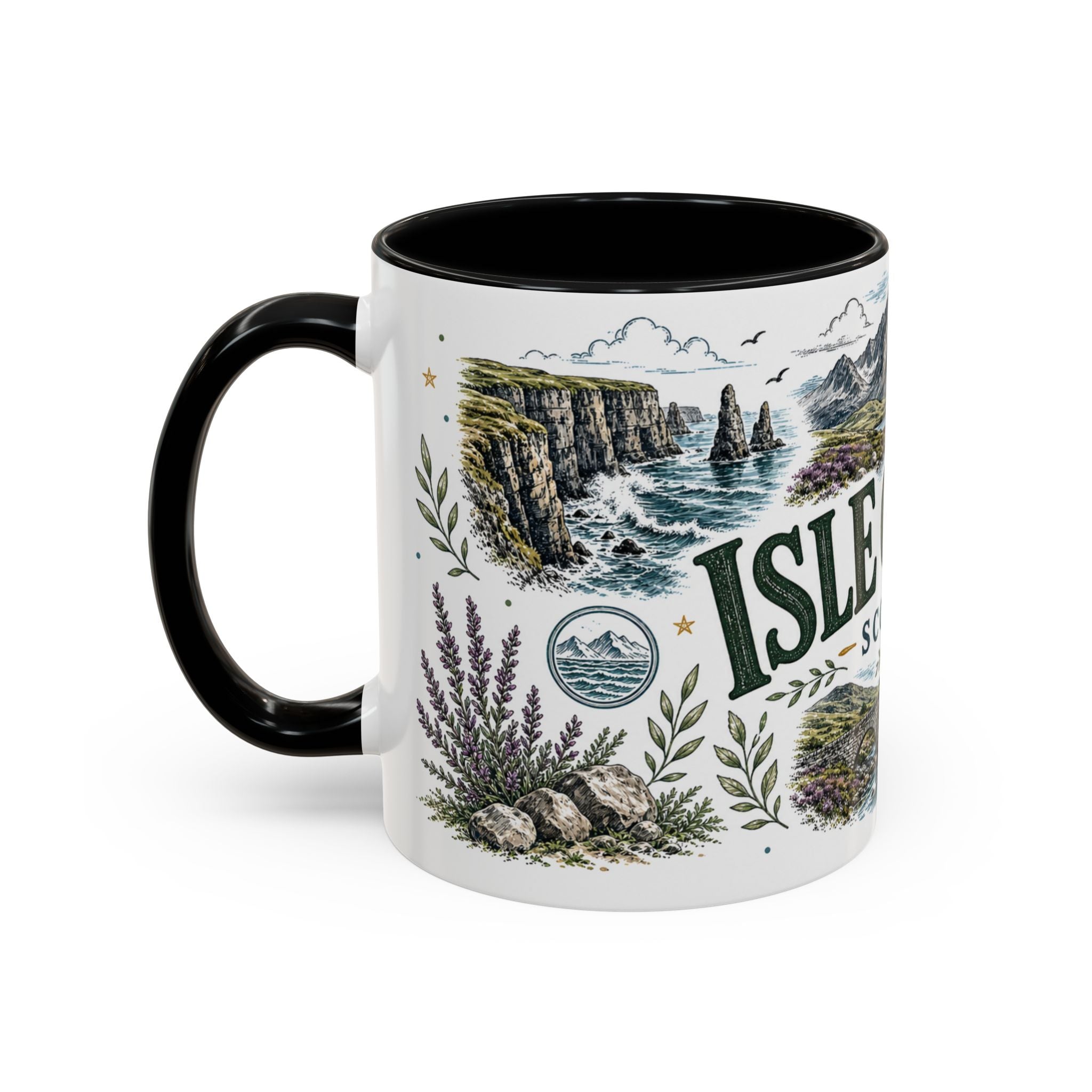 Isle of Skye Mug, Scotland Travel Souvenir, Bucket List Gift, Accent Ceramic Coffee Mug 11oz 15oz