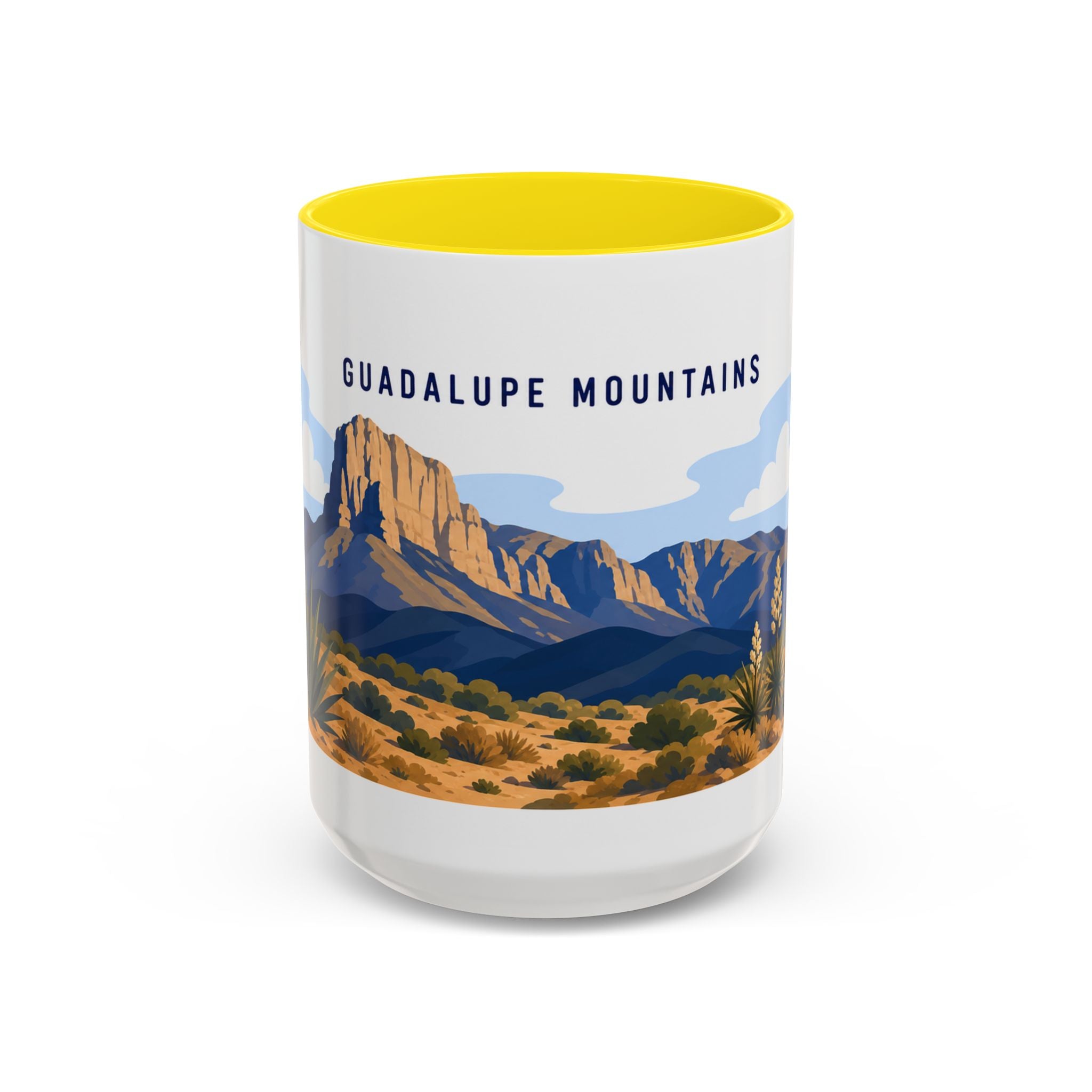 Guadalupe Mountains National Park Coffee Mug | Solid Color Block Park Souvenir | 11oz 15oz Accent Mug