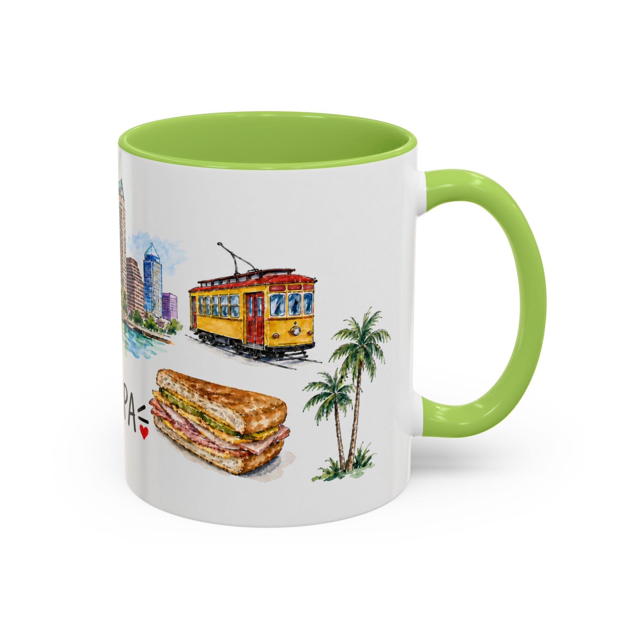 Tampa Illustrated Travel Mug | City Souvenir Accent Coffee Mug | 11oz 15oz Ceramic Cup