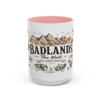 Badlands National Park Coffee Mug | South Dakota Prairie Fossil Hiking Gift | Accent Color Ceramic 11oz 15oz