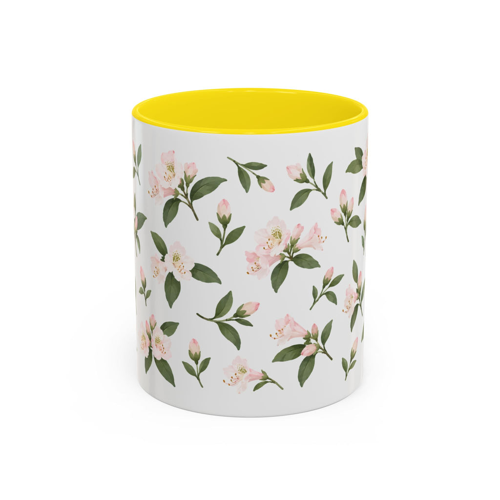 West Virginia Rhododendron Mug, State Flower Floral Coffee Cup, 11oz Botanical Gift