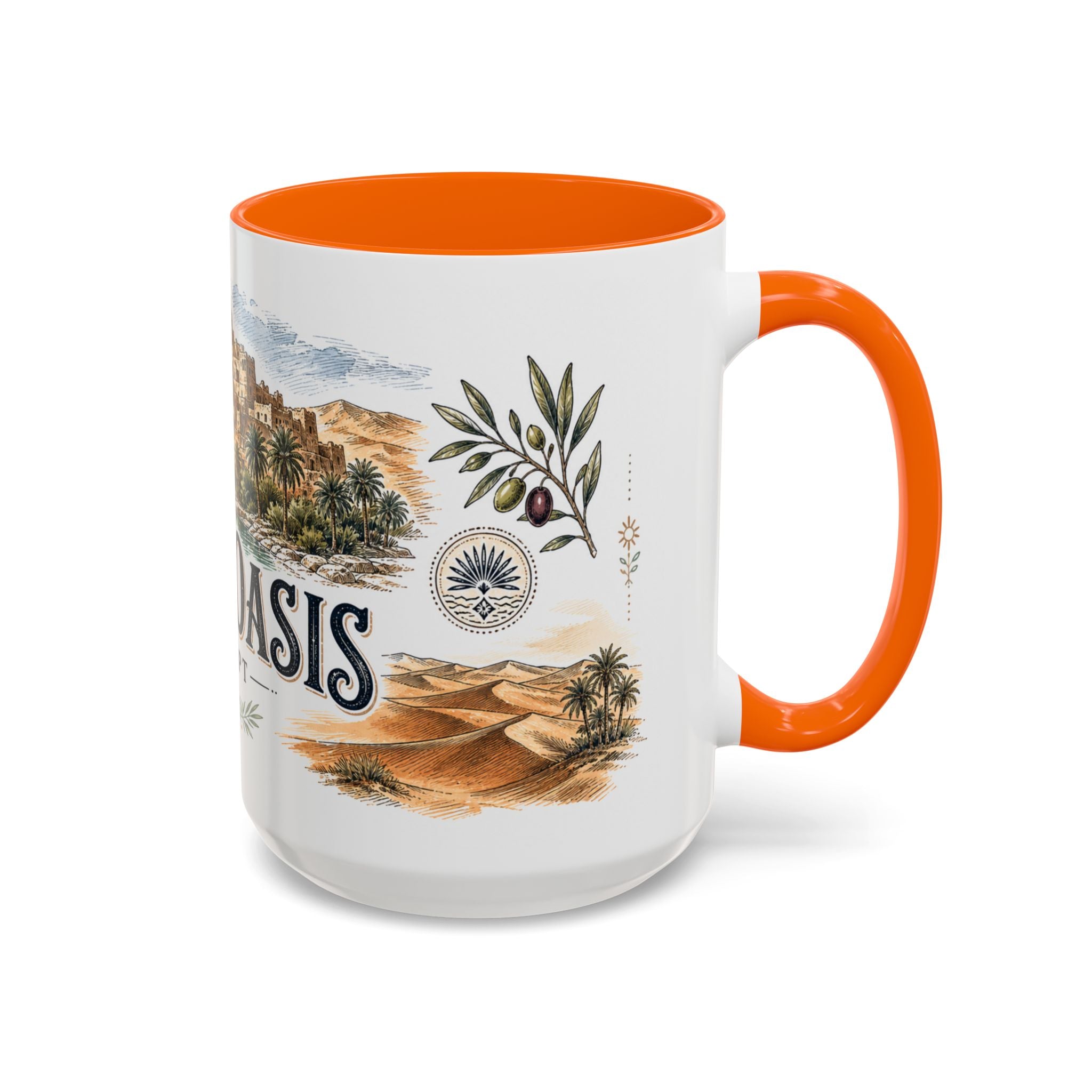 Siwa Oasis Mug, Egypt Travel Souvenir, Bucket List Gift, Accent Ceramic Coffee Mug 11oz 15oz