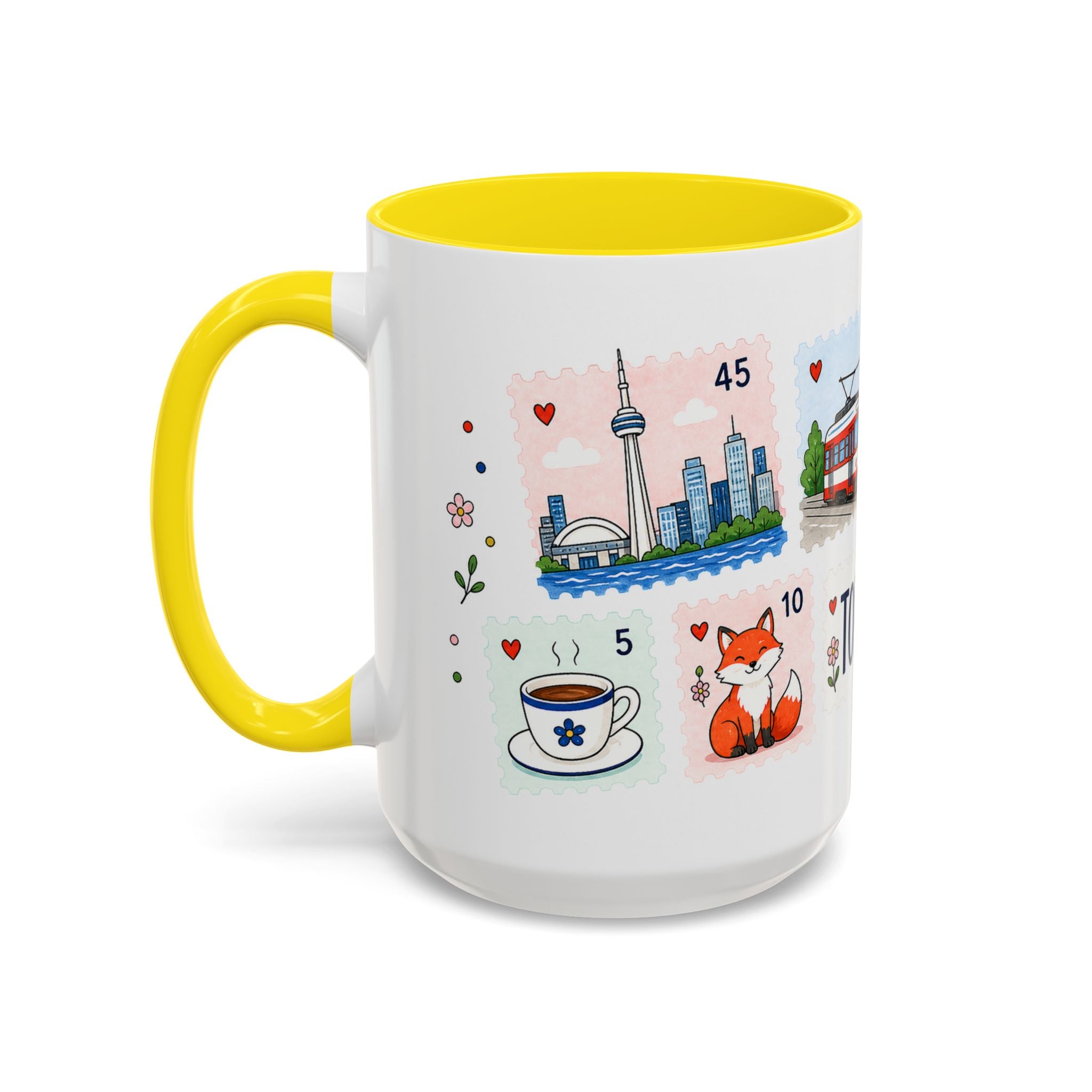 Toronto Coffee Mug | Postage Stamp Collage Mug | Travel Souvenir Accent Cup 11oz 15oz