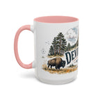 Devils Tower Mug, Wyoming Travel Souvenir, Bucket List Gift, Accent Ceramic Coffee Mug 11oz 15oz