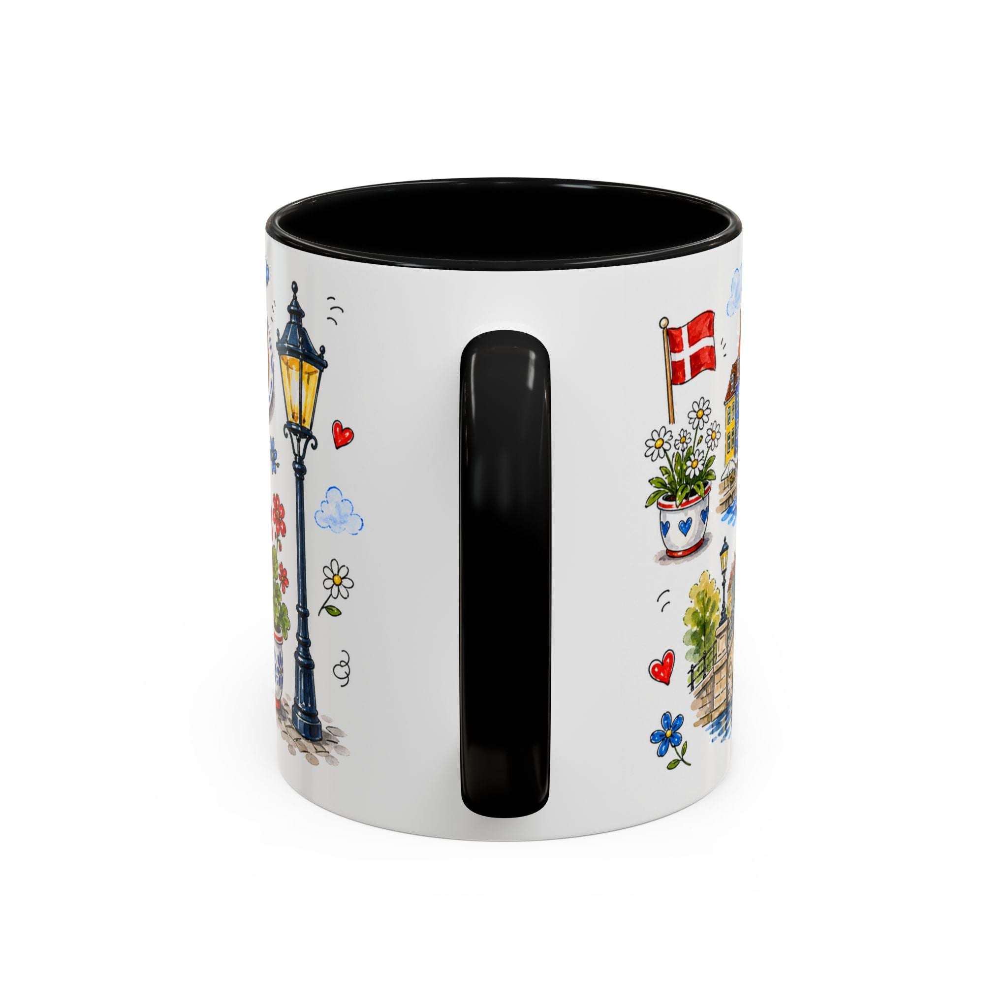 Copenhagen Travel Mug | European City Souvenir Accent Coffee Mug | 11oz 15oz Ceramic Cup