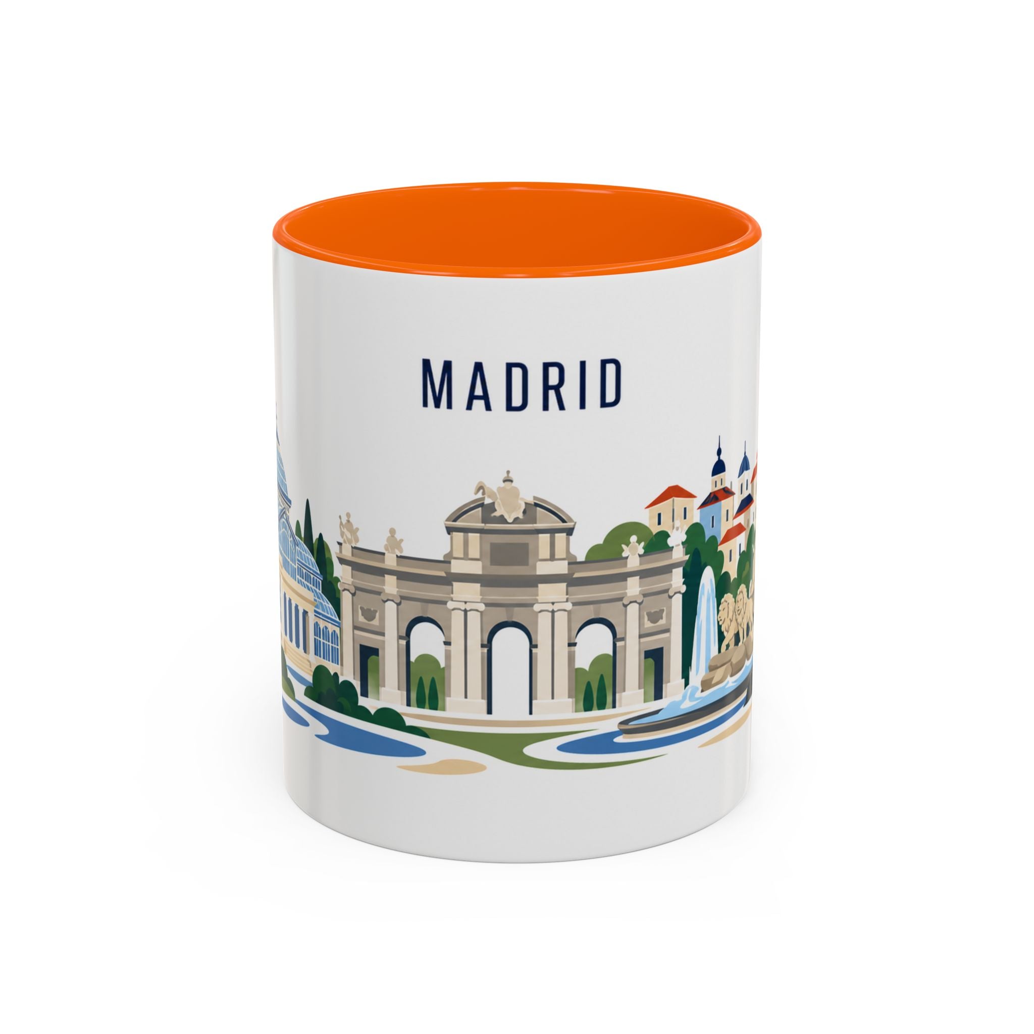 Madrid Coffee Mug | Spain Travel Souvenir | Porcelain Decal City Gift | 11oz 15oz Accent Mug